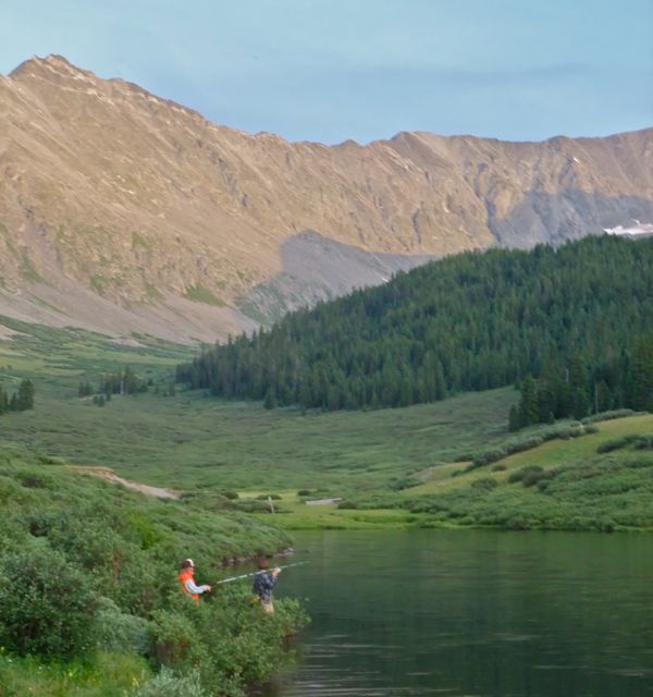 Fishing for cutthroat trout in Clinton Gulch Reservoir