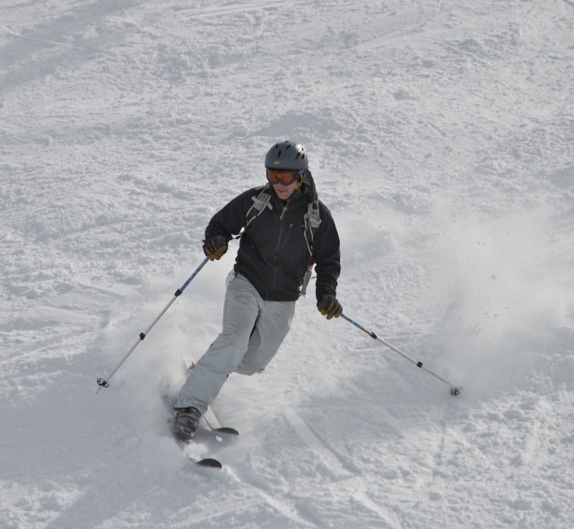 Copper tele skier