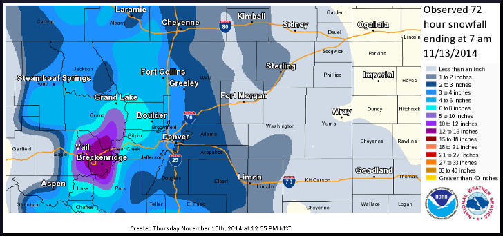 Colorado snowfall map