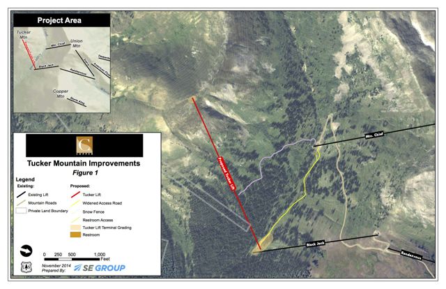 Copper Mountain Tucker Mountain lift map
