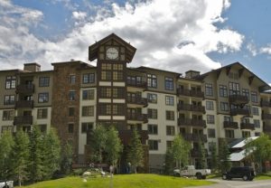 Copper Mountain Condo Building with Clock Tower
